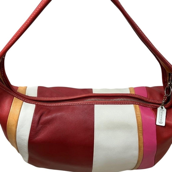 Rare Coach Ergo Striped Zip-top Lightweight Collection Hobo Bag 2003. - Picture 2 of 15